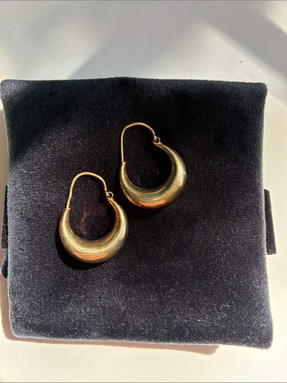 Gold Crescent Hoop Earrings - Women Jewelry